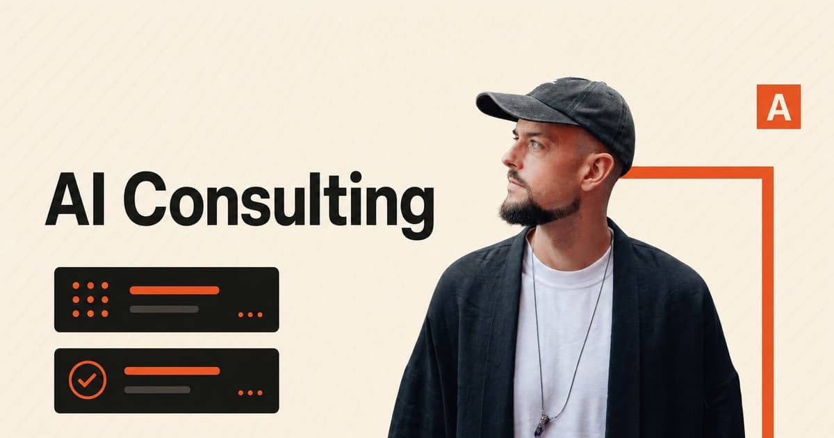 AI Consulting with Tom Crawshaw Tom Crawshaw beside the words AI Consulting