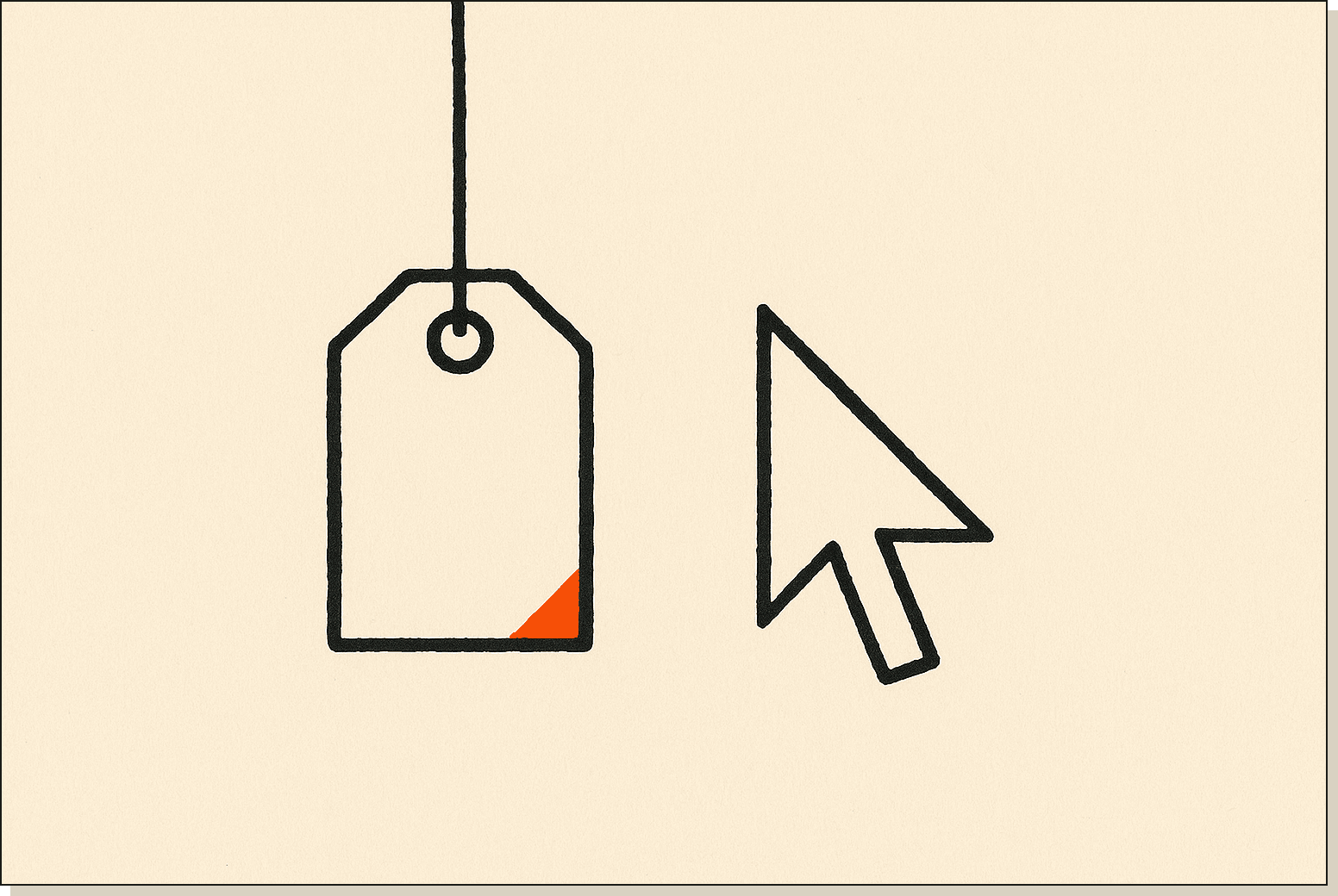 The pitch is the price tag. Whether OpenClaw earns the dollar saved is a different question. A price tag dangling from a thin string next to a terminal cursor, single orange accent on the tag corner