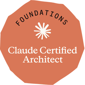 The Claude Certified Architect, Foundations badge The orange Claude Certified Architect Foundations badge